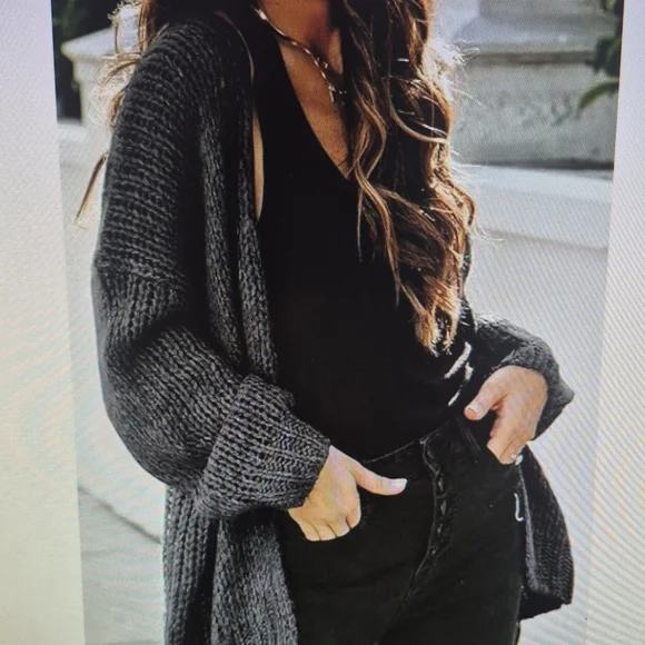 Black Sweater with Rock & Love Design - Picture 3 of 8